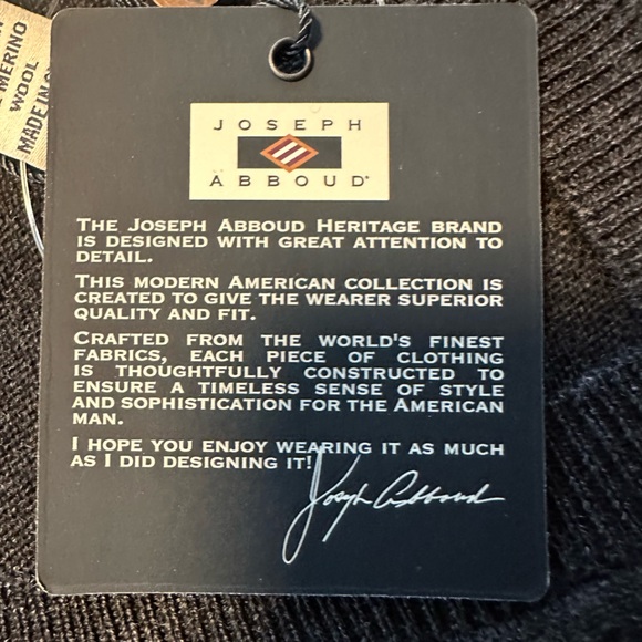 Joseph Abboud 100% Merino Wool Sweater Vest XL Charcoal Grey NWT V Neck Winter - Picture 11 of 11